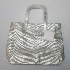 Micheal Kors Silver Animal Print Tote